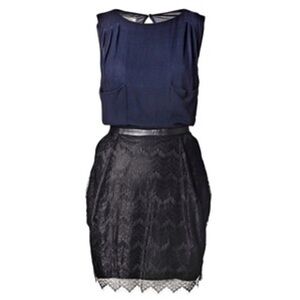 By Malene Birger Navy and Black Mini Dress